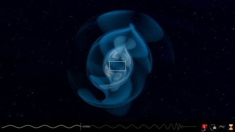 The movie represents a system compatible to GW200115, i.e., the black hole mass was chosen to be 6.1 solar masses and the neutron star mass was set to 1.4 solar masses. Both objects were non-spinning.