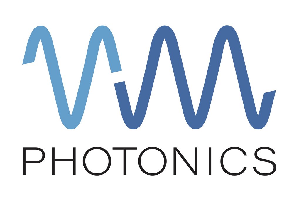 Das Logo von VM Photonics GmbH. Die Buchstaben V und M sind als Welle stilisiert.