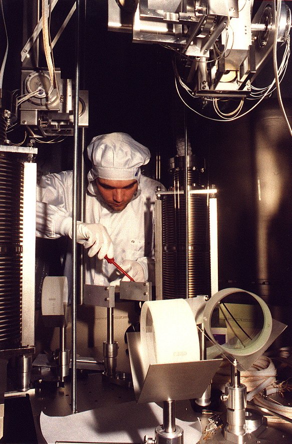 Stefan installing the beam director.
