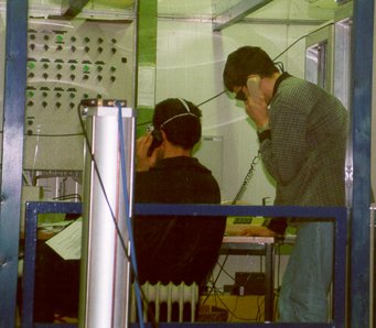 The control room in the central building. Harald and Benno supervise the activities. The control room in the central building. Harald and Benno supervise the activities.