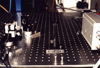 On the left: galvo-scanner, on the right: camera. On the left: galvo-scanner, on the right: camera.