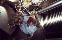 Harald lying in tank TCC during the adjustment of MPR and its reaction mass.