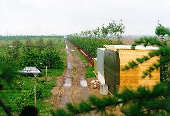 The eastern end house with the wooden 'hut'.