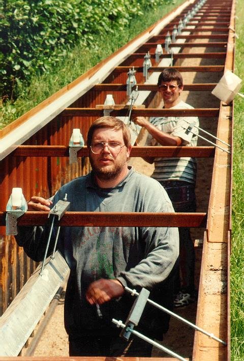 Hans and Benno working in the trench.