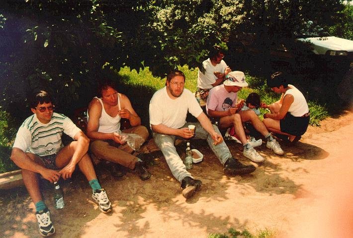 And now it's… (from left to right: Benno, Michael, Hans, Andreas (back), Mathias, Mia, Jeannie)